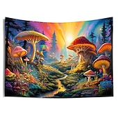 billiga Blacklight tapestries-blacklight gobeläng uv reaktiv glöd i mörkret glöd fest neon svamp väg landskap psykedelisk trippy dimmigt hängande gobeläng väggkonst väggmålning för att leva