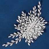 billige Bryllupshodeplagg-Hårkamper Hodeplagg Imitert Perle Legering Bryllup cocktail Elegant Luksus Med Imiterte Perler Tvinning Hodeplagg Hodeplagg
