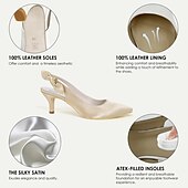 abordables Officiel-Escarpins blancs à bout pointu et bride arrière avec nœud papillon pour femme - chaussures de mariée et de mariage élégantes