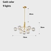 preiswerte Sputnik-Design-9-Licht 110 cm Laterne Desgin Insel Design Pendelleuchten Kupfer Glas Künsterlischer Stil Stilvoll Messing Modern Nordischer Stil 110-120V 220-240V