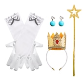 abordables Accesorios usables-Combinación de joyas biqi de princesa melocotón rosa, accesorios de princesa melocotón súper melocotón para niños