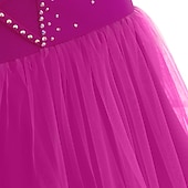 baratos Vestidos de Patinação Artística-Vestidos para Patinação Artística Mulheres Para Meninas Patinação no Gelo Vestidos Roupa Branco Leite Vermelho Escuro Amarelo e amarelo Elastano Elasticidade Alta Competição Roupa para Patinação