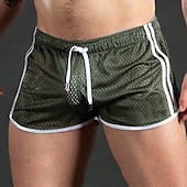 cheap Mens Active Shorts-Men&#039;s Shorts Sunday Shorts Sports Going out Weekend Running Casual Drawstring Elastic Waist Striped Knee Length Gymnatics Activewear Black White Micro-elastic
