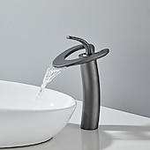 cheap Bathroom Sink Faucets-Bathroom Sink Faucet - Waterfall Chrome / Nickel Brushed / Electroplated Centerset Single Handle One HoleBath Taps