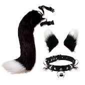 cheap Wearable Accessories-Simulated Plush Beast Ears Halloween Set Beast Tail Jewelry Cos Fox Ear Hair Clip Mantra Exhibition Prop Accessories