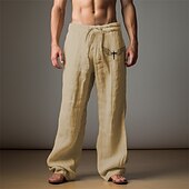 voordelige Klassiek-Voor heren Grafisch Vleugels Broeken Medium Taille Casual Vakantie Alledaagse kleding Uitgaan Lente Herfst Zwart Licht Bruin blauw