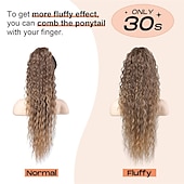 abordables Coletas-Correa Coletas Suave / Natural / Fácil vestidor Pelo sintético Pedazo de cabello La extensión del pelo Rizado 26 pulgadas Fiesta / Fiesta / Noche / Ropa Cotidiana