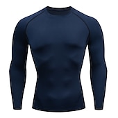 economico T-shirt e canotte attive da uomo-Per uomo maglietta Maglia da palestra Maglia a compressione Camicia fitness Top da uomo Girocollo Manica lunga Sportivo Da mare Per uscire Casual / quotidiano Asciugatura rapida Traspirazione del