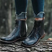 levne Boty Chelsea-dámské vintage hnědé kotníkové boty z umělé kůže chelsea s elastickými bočními panely – ležérní slip-on styl pro podzimní a zimní outfity