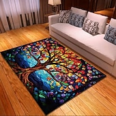 billiga Svartljus Mattor-blacklight matta uv-reaktiv glöd i mörkret område matta köksmatta halkfri oljesäker tree of life boho golvmatta vardagsrum matta inomhus utomhusmatta sovrum dekor badrumsmatta entrématta dörrmatta