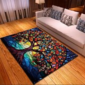billiga Svartljus Mattor-blacklight matta uv-reaktiv glöd i mörkret område matta köksmatta halkfri oljesäker tree of life boho golvmatta vardagsrum matta inomhus utomhusmatta sovrum dekor badrumsmatta entrématta dörrmatta