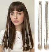 cheap Crochet Hair-Clip in Braids Hair Extensions REECHO 6 PCS Clip in Hair Extensions Baby Braids Braids for Summer and Party 22 Long Natural Soft Synthetic Hairpieces