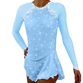 economico Abiti da Pattinaggio Artistico-Vestito da pattinaggio artistico Per donna Da ragazza Pattinaggio sul ghiaccio Vestiti Completi Nero Bianco Giallo Retato Elastene Elevata elasticità Addestramento Da allenamento Competizione Vestiti