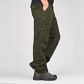 economico Pantaloni cargo-Per uomo Pantaloni cargo Pantaloni tattici Pantaloni Compatto Pantaloni da lavoro Multi tasca Gamba dritta Liscio All&#039;aperto Sport Lunghezza intera Ufficio Sport Sportivo Sport Nero Giallo