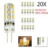 economico Luci LED bi-pin-20 pz 10 pz g4 ha condotto la lampadina 2 w 24 led dc12v 3014smd risparmio mini lampada in silicone 360 angolo del fascio sostituire la luce alogena faretto lampadario