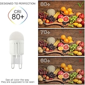رخيصةأون أضواء LED ثنائي الدبوس-G9 لمبة LED 1/2/3 واط عكس الضوء الثريا المصابيح الكهربائية 20 واط/30 واط لمبة الهالوجين يعادل الأبيض الدافئ 3000 كيلو/الأبيض 6000 كيلو g9 ثنائية دبوس قاعدة المصابيح ac220v 5 قطع