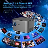 お買い得  プロジェクター-Salange hy350 プロジェクター フル hd 1080p アンドロイド 11.0 LED ホームシアター スマートフォンと互換性あり hdmi usb wifi ミラーリングビーマー