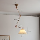 baratos Luzes da ilha-Luminária pendente industrial, luz suspensa com braço oscilante, luz pendente de teto ajustável para sala de jantar e sala de estar em ouro