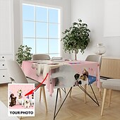 abordables Décorations personnalisées-Nappe personnalisée nappe rectangulaire personnalisée résistante à l&#039;eau anti-rides et anti-éclaboussures couverture de table en jacquard douce personnalisée pour salle à manger banquets et dîners de