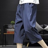 baratos Calções Estilo Casual-Homens Shorts ativos Calção Shorts casuais Calças Capri Bolsos Com Cordão Cintura elástica Tecido Conforto Comprimento da panturrilha Ao ar livre Diário Feriado Misto de Algodão Roupa de rua à moda