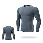 economico T-shirt e canotte attive da uomo-Per uomo maglietta Maglia da palestra Maglia a compressione Camicia fitness Top da uomo Girocollo Manica lunga Sportivo Da mare Per uscire Casual / quotidiano Asciugatura rapida Traspirazione del
