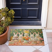 cheap Doormats-Painting Rabbits Doormat Floor Mats Washable Rugs Kitchen Mat Non-Slip Oil Proof Rug Indoor Outdoor Mat Bedroom Decor Bathroom Mat Entrance Rug