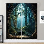 billiga Gardiner och draperier-2 paneler landskap skog gardin draperier mörkläggningsgardin för vardagsrum sovrum kök fönster behandlingar värmeisolerat rum mörkläggning