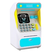 baratos eletrodomésticos-mini banco de dinheiro atm com bloqueio eletrônico, reconhecimento facial, rolagem automática, papel-moeda &amp; moeda para crianças adolescentes meninos meninas sal