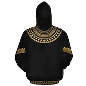 abordables sudaderas con capucha 3d para hombre-Hombre Graphic Tribal Sudadera Sudaderas Sudadera Manga Larga Sudadera con capucha Con Capucha Diario Impresión 3D Deporte Festivos Vacaciones Oro negro Dorado Estampado Bolsillo delantero Primavera