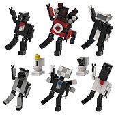 cheap Building Toys-Toilet Man and Surveillance Man Toy Titan Sound TV Man Skibidi Toilet Building Block Q Cute Team