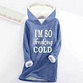levne Humor a citáty vrcholy-dámská mikina mikina pulovr šerpa polyester dopis ležérní sportovní potisk teplý fuzzy comfrt mikina s dlouhým rukávem top mikroelastický pad &amp;amp; zimní comfrt prodyšná měkká tkanina