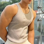 baratos Tops de ginásio-Homens Regata para Academia Regata de Corrida Regata para Esportes Homens Tops Gola Redonda Sem Manga Desportos e Ar livre Férias Para Noite Casual / Diário Secagem Rápida Pavio Humido Respirável