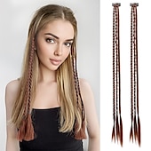 cheap Crochet Hair-Clip in Braids Hair Extensions REECHO 6 PCS Clip in Hair Extensions Baby Braids Braids for Summer and Party 22 Long Natural Soft Synthetic Hairpieces