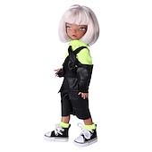 abordables Poupées-Poupée pi shuai de 11 pouces, cheveux blancs, joint 360 bjd fille, poupée interchangeable, jouet pour enfants