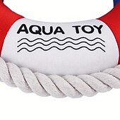 cheap Dog Toys-1pc Life Ring Design Pet Grinding Teeth Squeaky Plush ToyDurable Chew Toy For Dog Interactive Supply