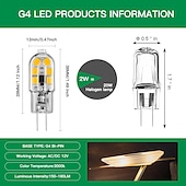 お買い得  LEDバイピンライト-g4 led 電球 ac/dc 12v g4 バイピンベースライト調光可能 g4 20 ワットハロゲン電球交換ウォームホワイト 3000 k/ホワイト 6000 k クリアカバー 5 パック