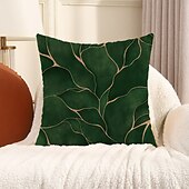 お買い得  花と植物のスタイル-1pc 葉両面枕カバーソフト装飾正方形クッションケース枕カバー寝室のリビングルームのソファソファ椅子