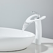 cheap Bathroom Sink Faucets-Bathroom Sink Faucet - Waterfall Chrome / Nickel Brushed / Electroplated Centerset Single Handle One HoleBath Taps