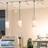 economico Modello a lanterna-luci a sospensione cilindriche creative beige vimini bambù apparecchio di illuminazione decorazione antica lampadario a soffitto luce tessuto fatto a mano decorazioni per la casa lampadario per