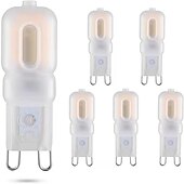 ieftine Lumini LED Bi-pin-Bec led g9 3000k alb cald/6000k lumină albă 3/5w 30w/50w echivalent cu halogen g9 bipin bec de colț cu fascicul 360 pentru iluminarea casei capac transparent (pachet de 5)