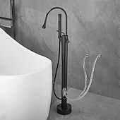 זול ברזים לאמבטיה-ברז לאמבטיה - מינימליסטי מגולוון עומד לבדו שסתום קרמי Bath Shower Mixer Taps