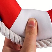 cheap Dog Toys-1pc Life Ring Design Pet Grinding Teeth Squeaky Plush ToyDurable Chew Toy For Dog Interactive Supply