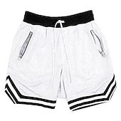 cheap Mens Active Shorts-Men&#039;s Basketball Shorts Gym Shorts Sport Basketball Running Casual Drawstring Elastic Waist Color Block Knee Length Gymnatics Activewear Black White Micro-elastic
