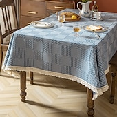 cheap Tablecloth-Nordic Style Thickened Cotton Linen Dining TableCloth, Anti Scalding and Anti Slip Tea TableCloth, Rectangular Desk Mat, TV Cabinet Decorative Cloth
