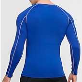 economico T-shirt e canotte attive da uomo-Per uomo maglietta Maglia da palestra Maglia a compressione Camicia fitness Top da uomo Girocollo Manica lunga Sportivo Da mare Per uscire Casual / quotidiano Asciugatura rapida Traspirazione del