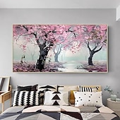 cheap Landscape Paintings-Mintura Handmade Tree Flower Oil Paintings On Canvas Wall Art Decoration Modern Abstract Picture For Home Decor Rolled Frameless Unstretched Painting