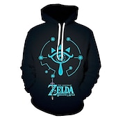 billige Tegneserie- og filmkaraktergrafikk-Legenden om Zelda Link Hattetrøje Animé 3D Lomme foran Graphic Til Par Herre Dame Voksne Karneval Maskerade 3D-utskrift Fest Fritid / hverdag