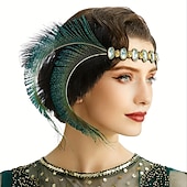 olcso Kiegészítők és még sok más-Szüret 1920-as évek A nagy Gatsby Flapper fejpánt A nagy Gatsby Esküvői Vendég Toll Jelmez Női Mindszentek napja Farsang Álarcos mulatság Teljesítmény Esküvő Esküvői vendég Felnőttek Fejfedők Minden