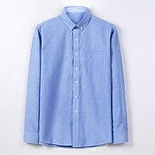 economico camicie oxford da uomo-Per uomo Camicia Camicie Camicia Oxford Color Block Ufficio e carriera Ricevimento di matrimonio Bianco Giallo Blu marino Blu Manica lunga Bavero Primavera &amp; Autunno Abbigliamento Splice