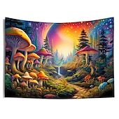 billiga Blacklight tapestries-blacklight gobeläng uv reaktiv glöd i mörkret glöd fest neon svamp väg landskap psykedelisk trippy dimmigt hängande gobeläng väggkonst väggmålning för att leva
